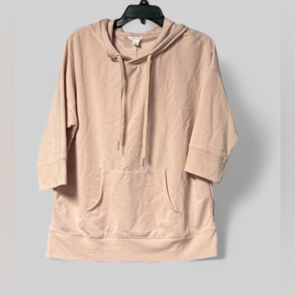 NWT Caslon Layered Look 3/4 Sleeves Hoodie SZ M